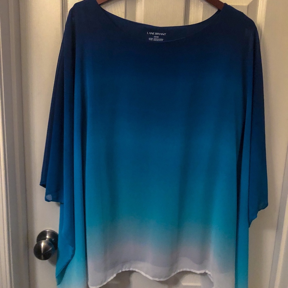 NWOT Lane Bryant Blue & White Ombre Blouse